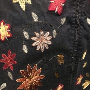 Denim&Co Jackets & Coats - Denim & Co Womans Black Jean Jacket Flower Design Denim&Co Jackets & Coats - Denim & Co Womans Black Jean Jacket Flower Design